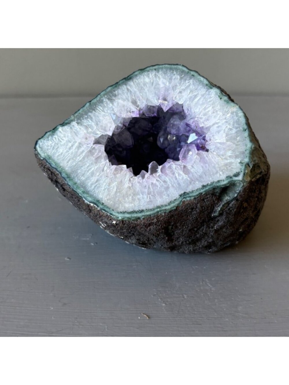 Amethyst Geode Cluster Purple Quartz Crystal Specimen 3.5lb Raw Stone Cave